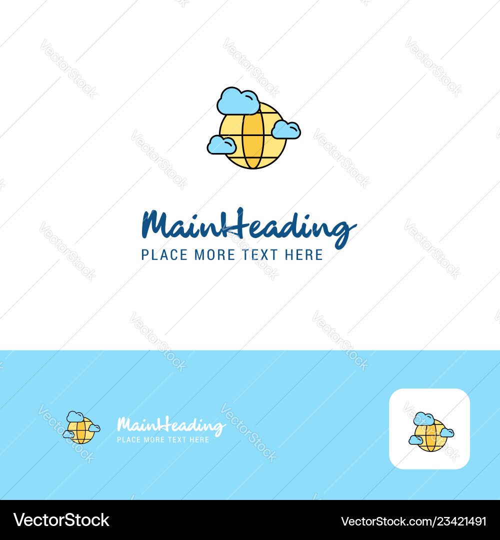 Creative globe logo design flat color place Creative globe logo design flat color place vector image