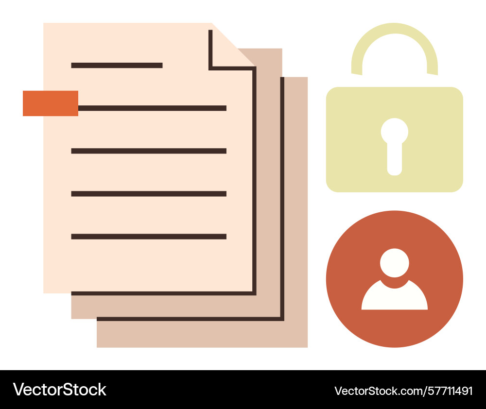 Document management with security and user access Document management with security and user access vector image