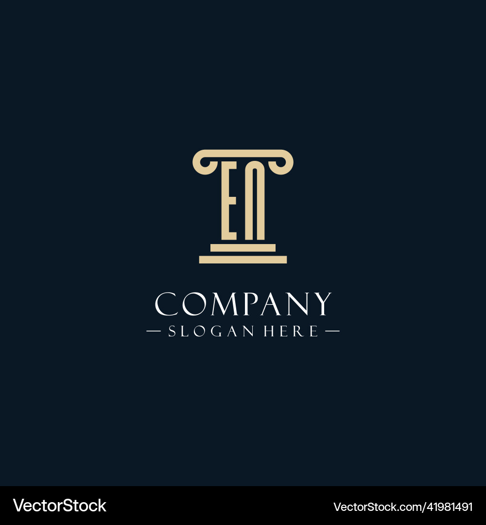 En initial monogram logos with pillar shapes style Vector Image