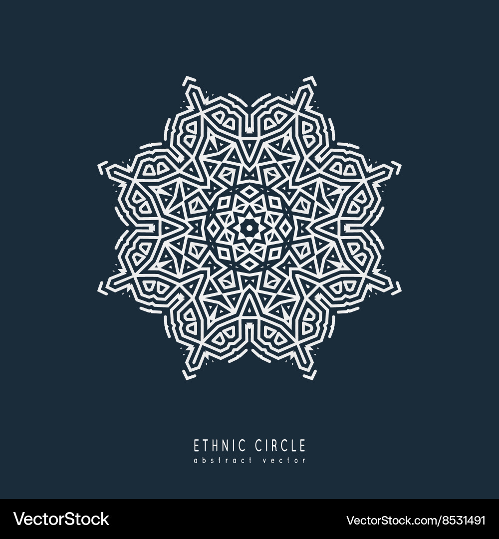 Ethnic mystical pattern with triangle and circles Vector Image