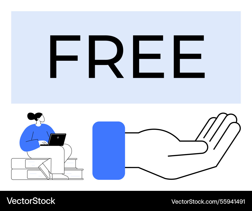 Free access with generous resources and online Free access with generous resources and online vector image