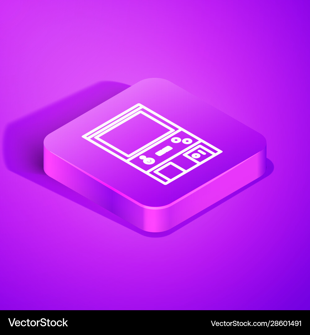 Isometric line retro arcade game machine icon Vector Image