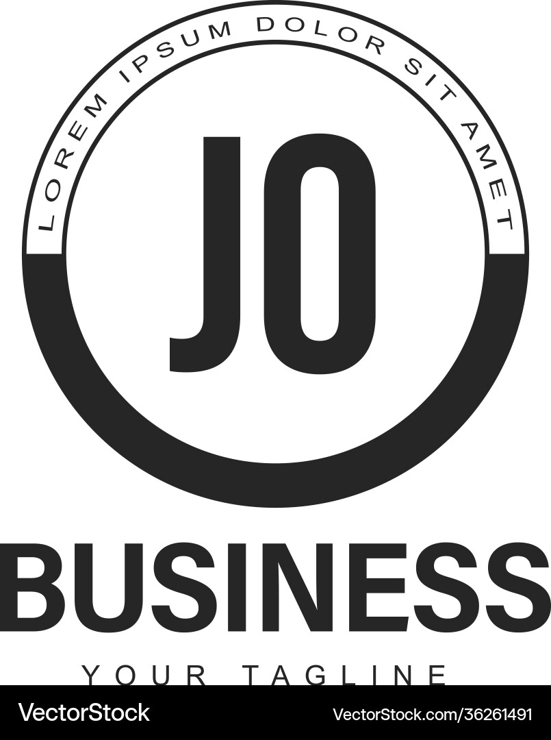 Jo initial a logo design with abstract style Jo initial a logo design with abstract style Vector Image