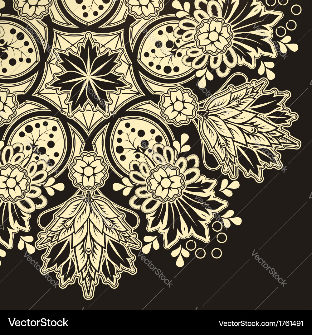 Radial geometric floral pattern Royalty Free Vector Image