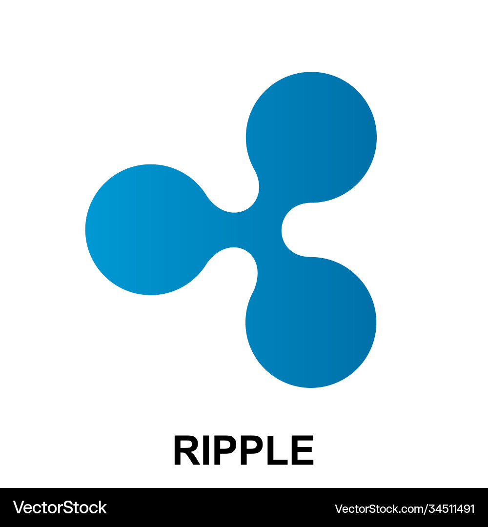 Ripple crypto currency blockchain flat logo – Royalty-Free Vector |  VectorStock