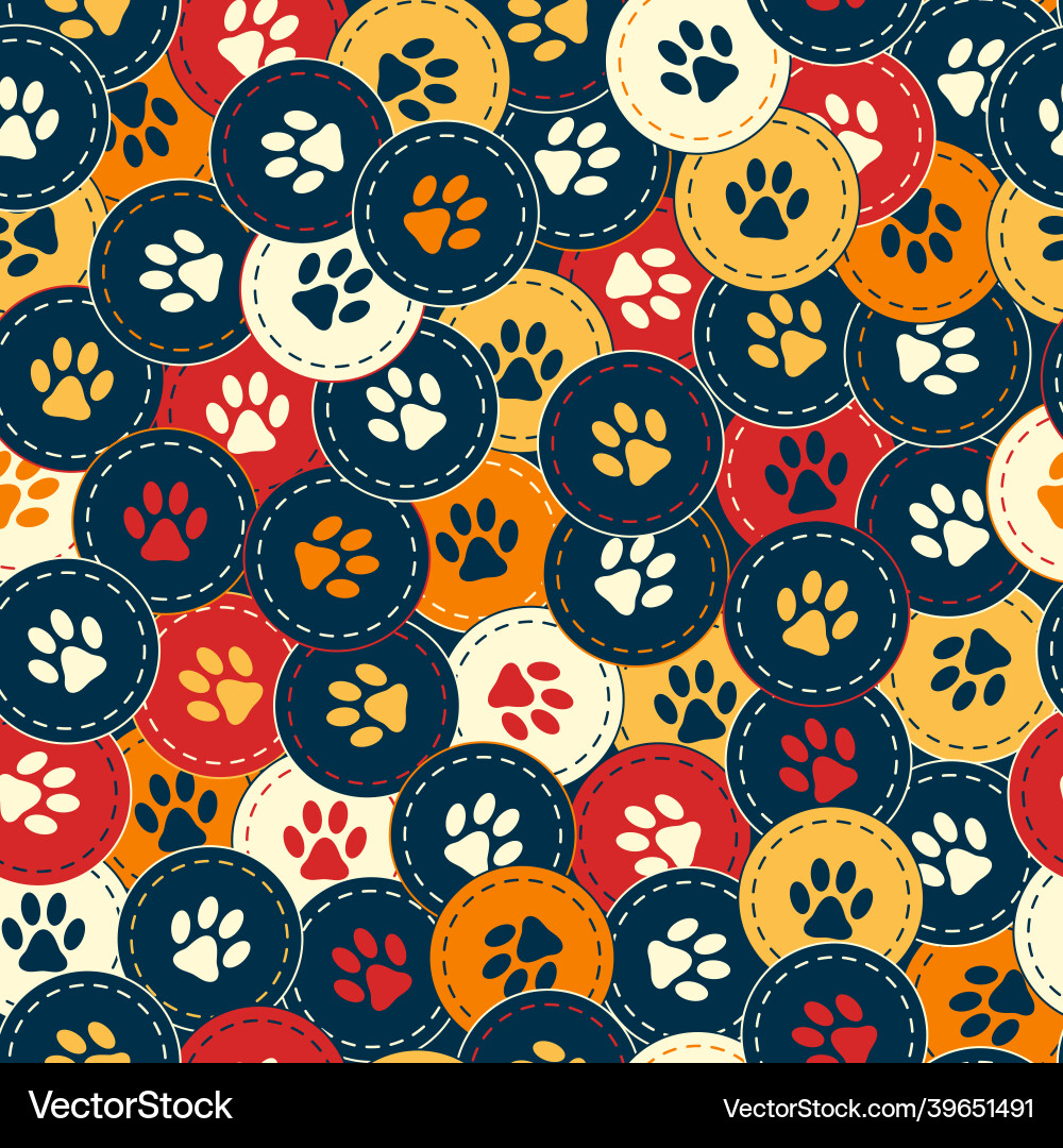 Seamless pattern background with pet footprints Seamless pattern background with pet footprints vector image