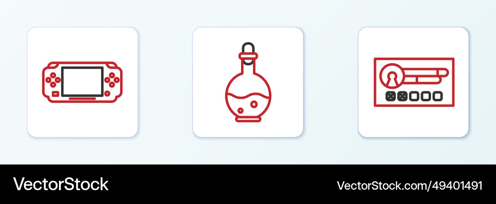 Set line create account screen portable video Set line create account screen portable video vector image