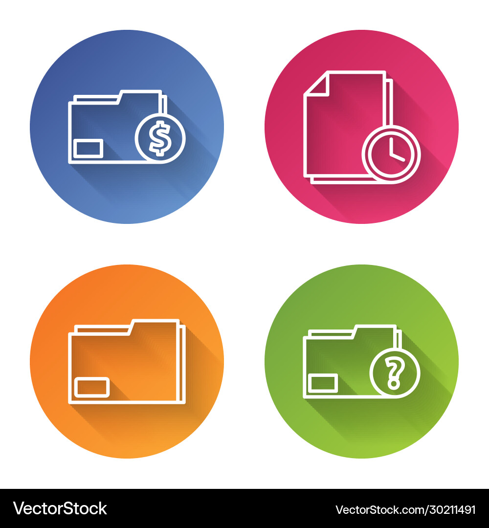 Set line finance document folder Set line finance document folder vector image