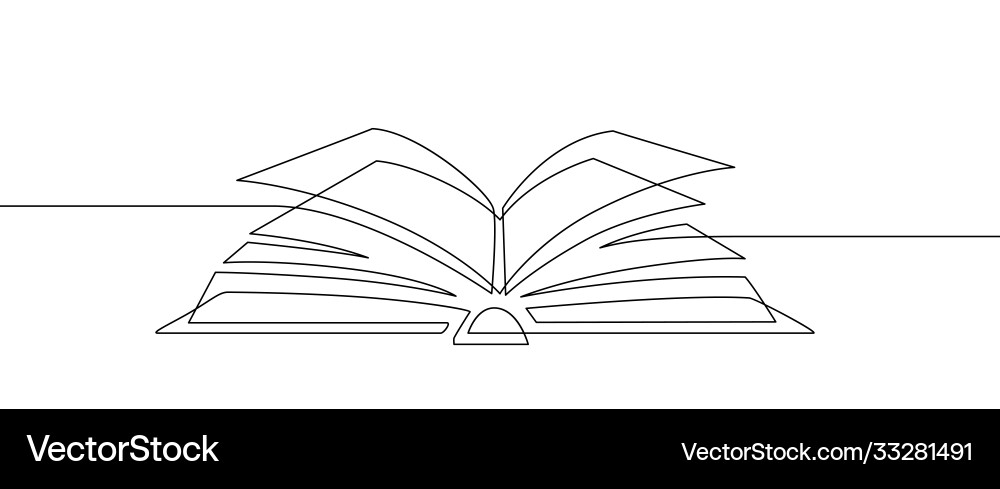 Single Line Book: Learning vector image