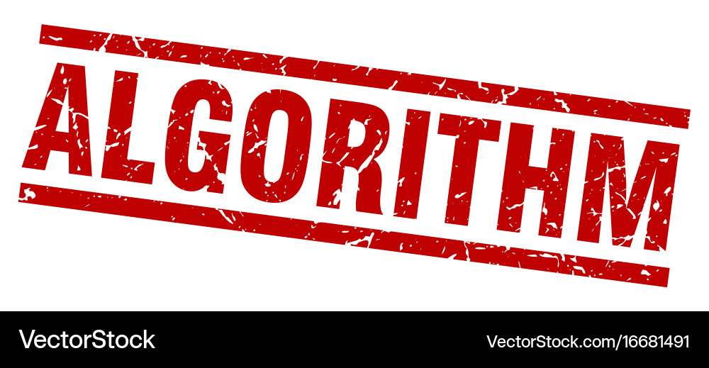 Square grunge red algorithm stamp Vector Image