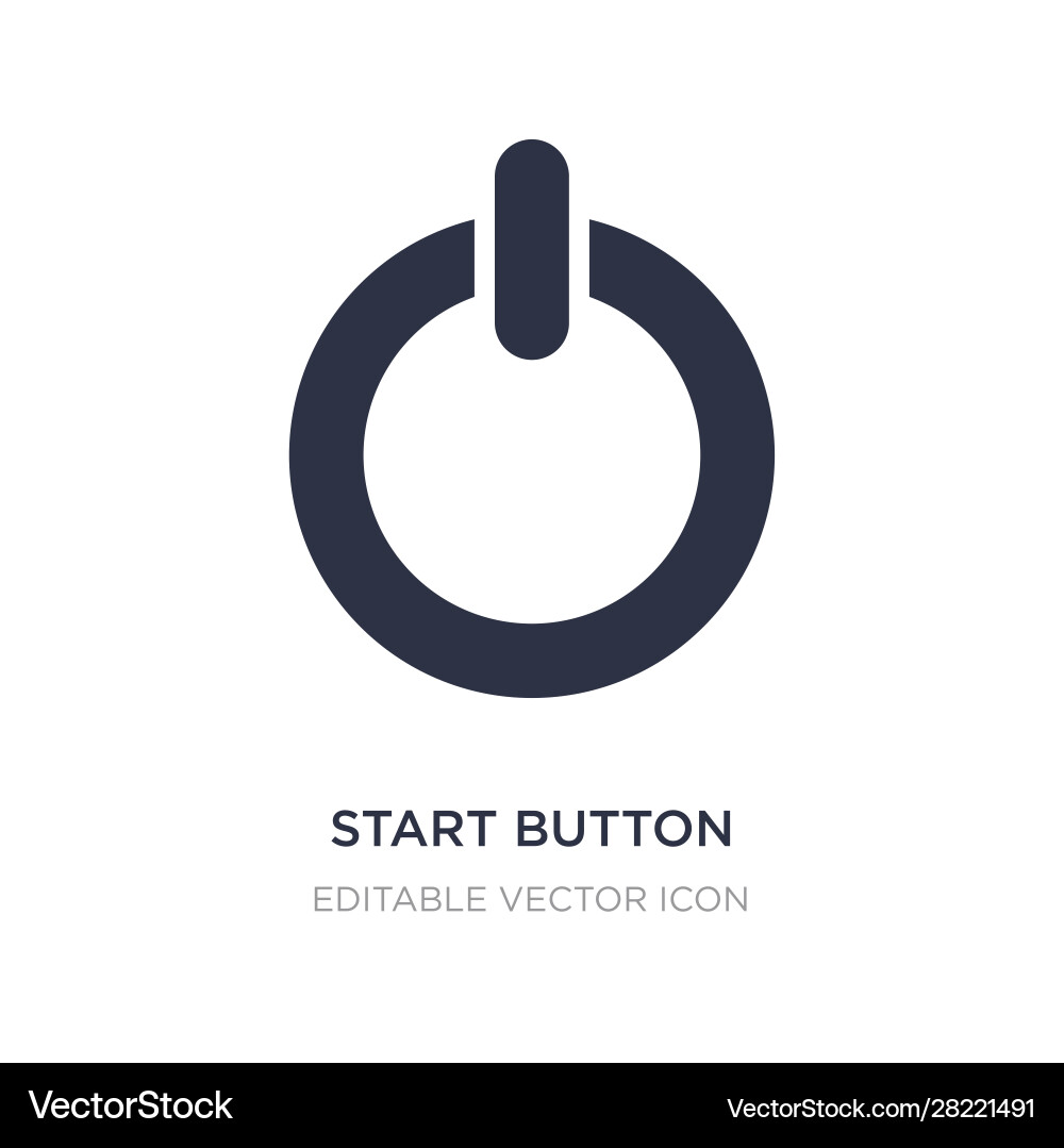 Start button icon on white background simple Start button icon on white background simple vector image