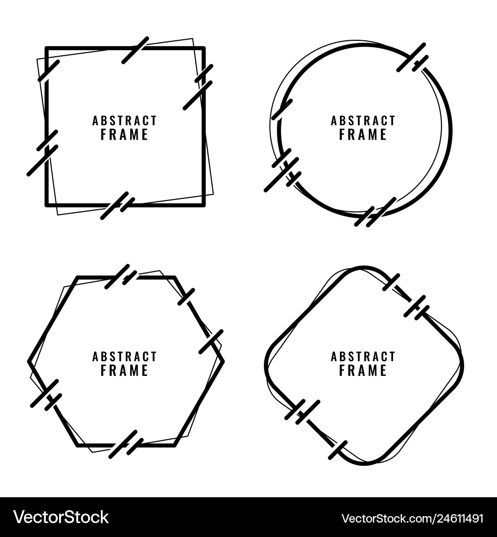 Stylish abstract lines style frames set vector image