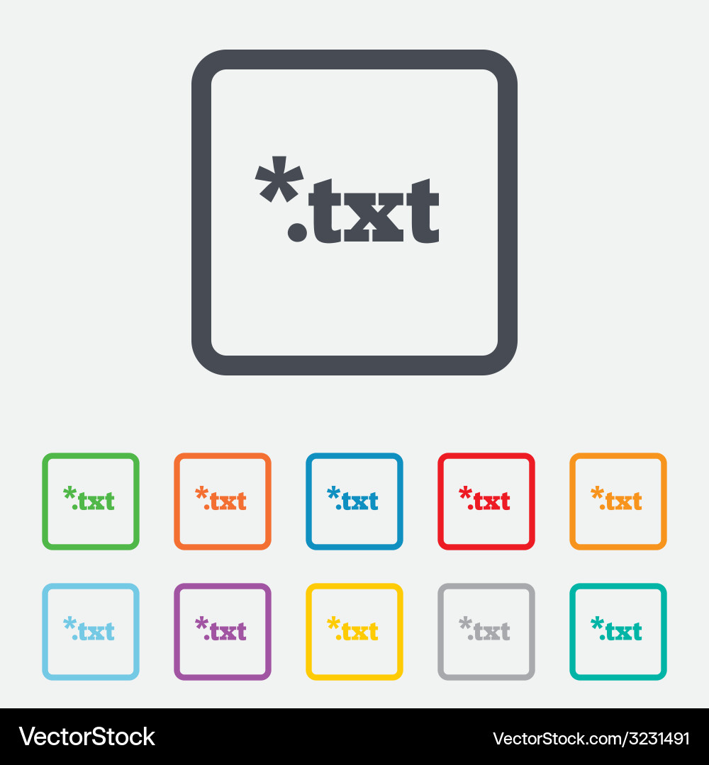 Text file icon download txt doc button vector image