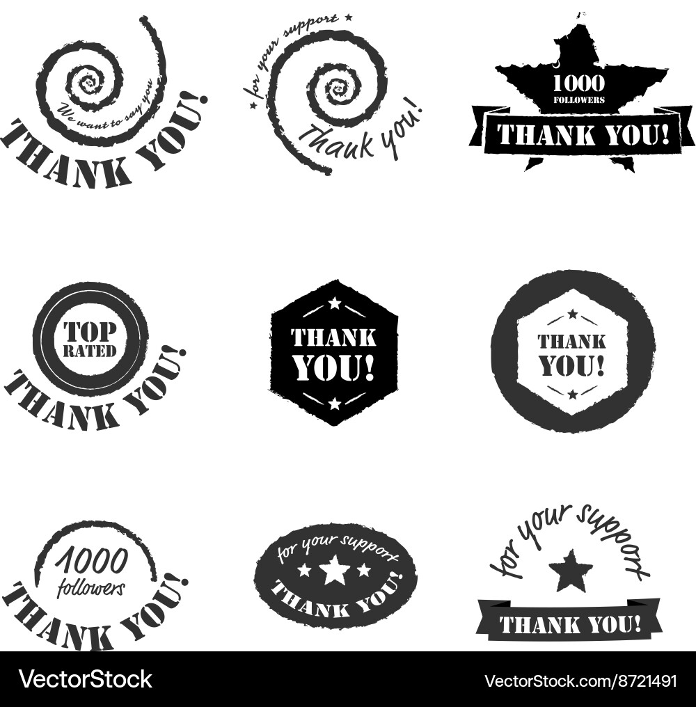 Thank you badges Vector Image