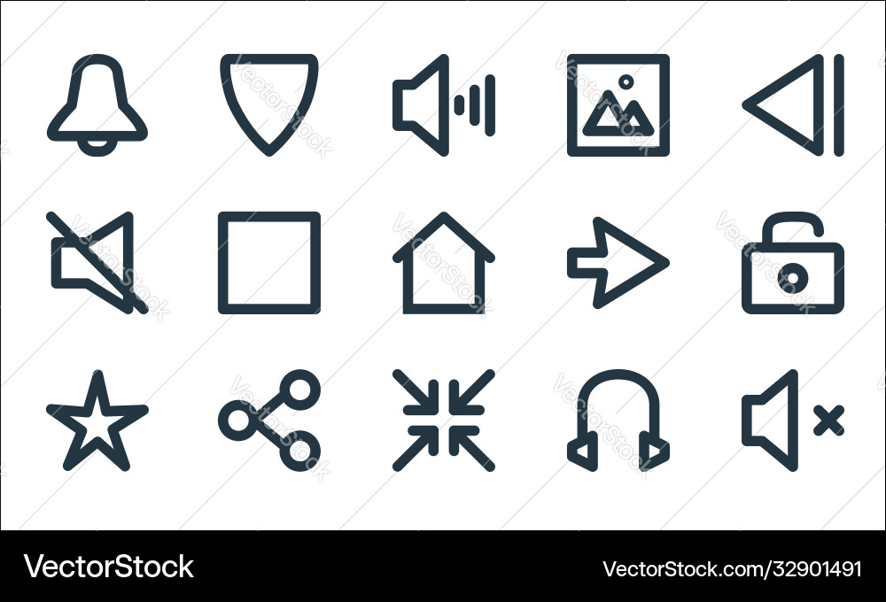 User interface line icons linear set quality User interface line icons linear set quality Vector Image
