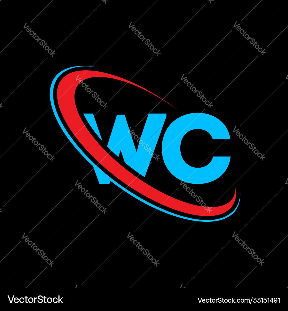 Wc w c letter logo design initial Wc w c letter logo design initial Vector Image