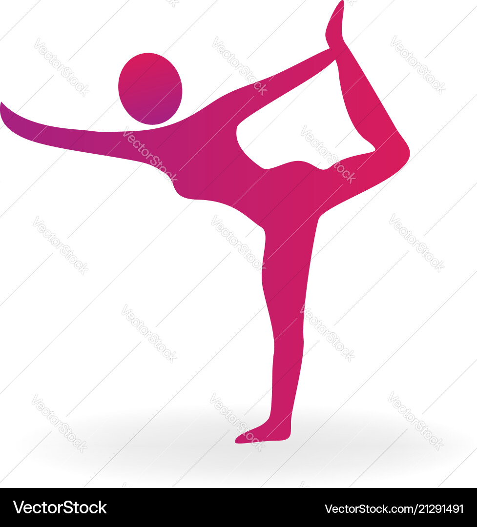 Woman gimnastic fitness sport pose logo Vector Image