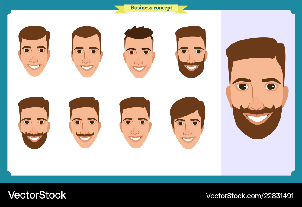 Working people business man avatar iconsflat Working people business man avatar iconsflat vector image