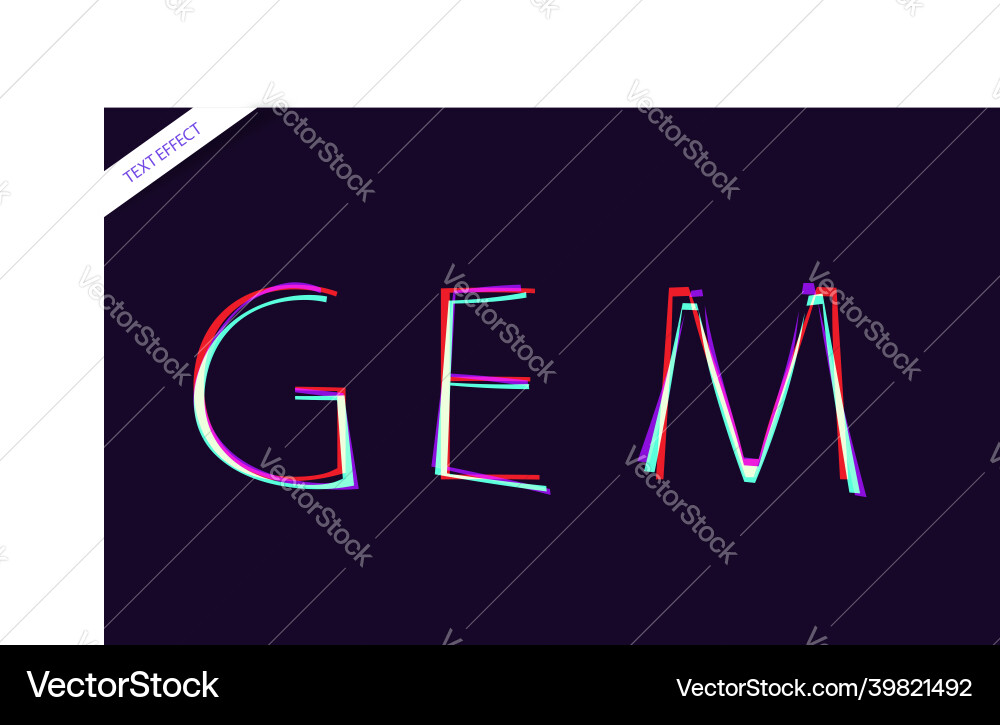 Abstract gem text effect design Vector Image
