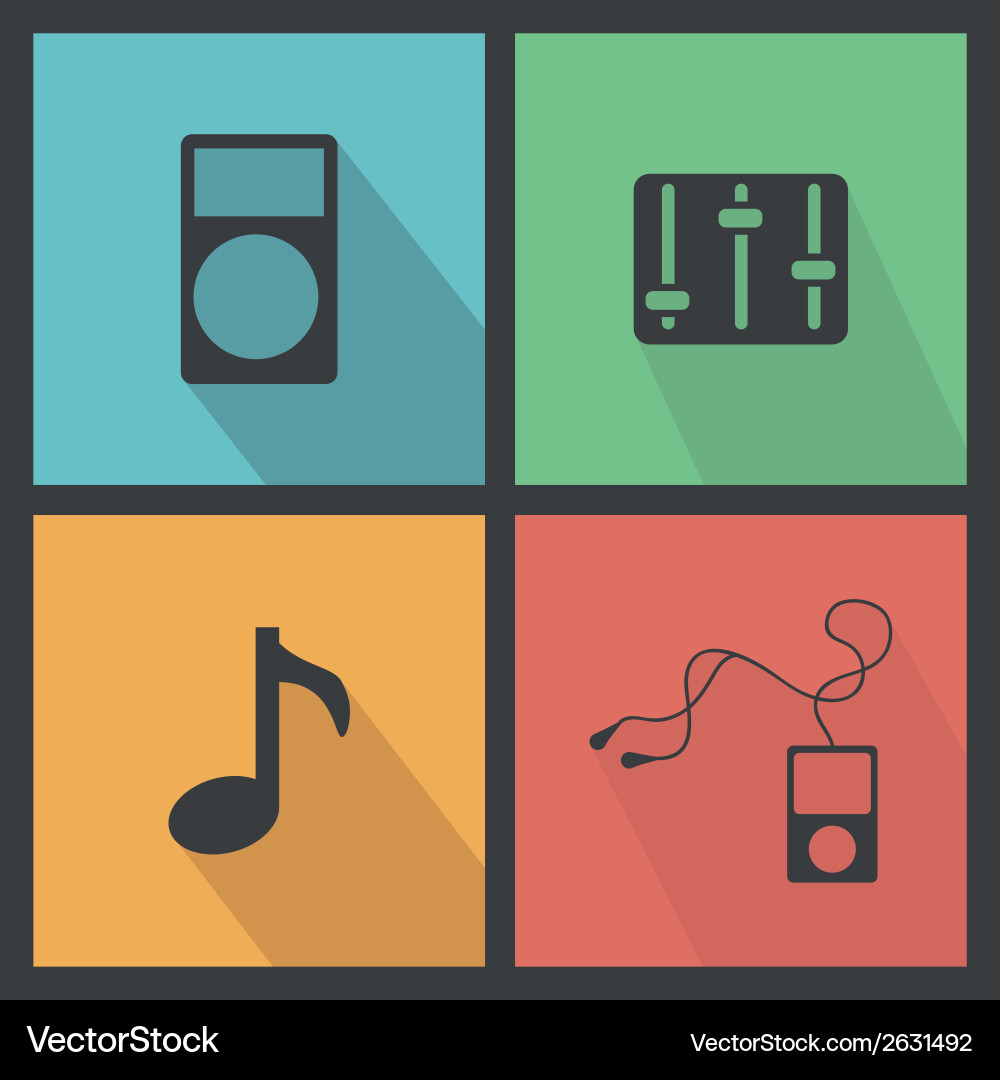 Abstract music object on squares with different vector image