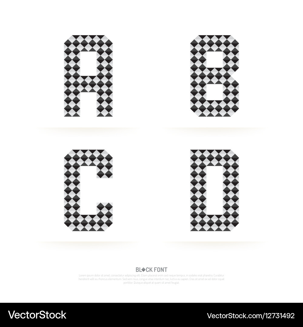 Alphabet set block style vector image