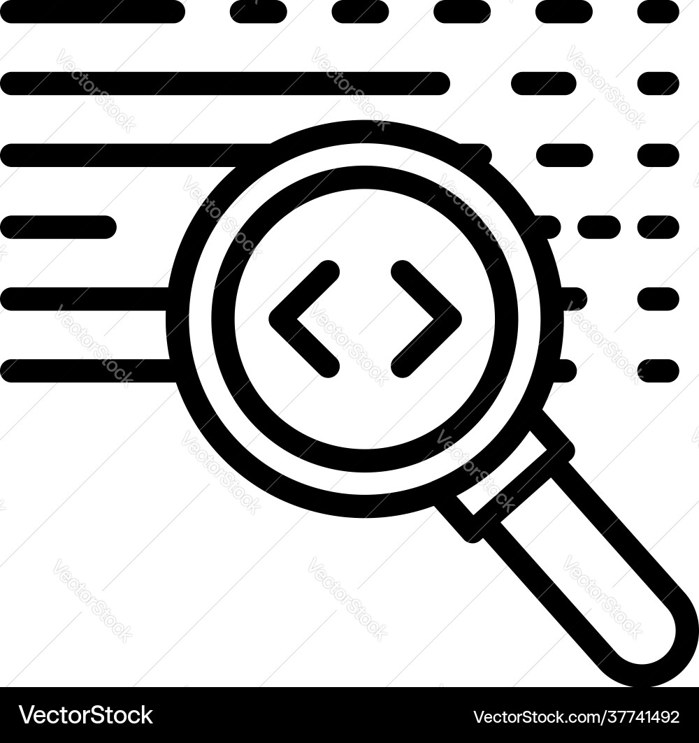 Api search icon outline style Api search icon outline style vector image
