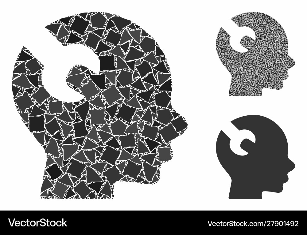 Brain wrench tool composition icon humpy parts Brain wrench tool composition icon humpy parts vector image