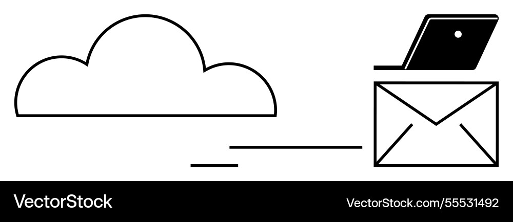 Cloud-based email communication and data storage Cloud-based email communication and data storage vector image