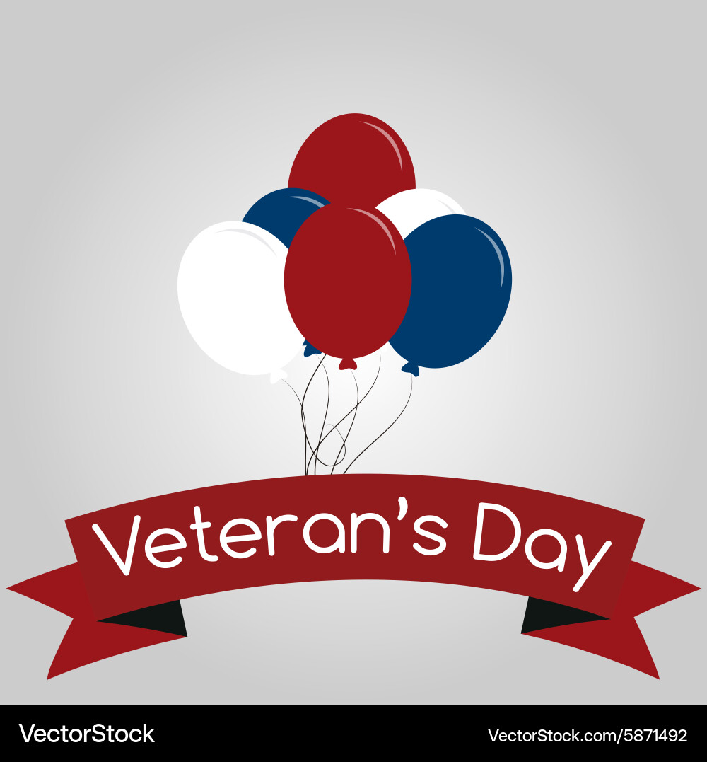Colored background with text for veterans day Vector Image