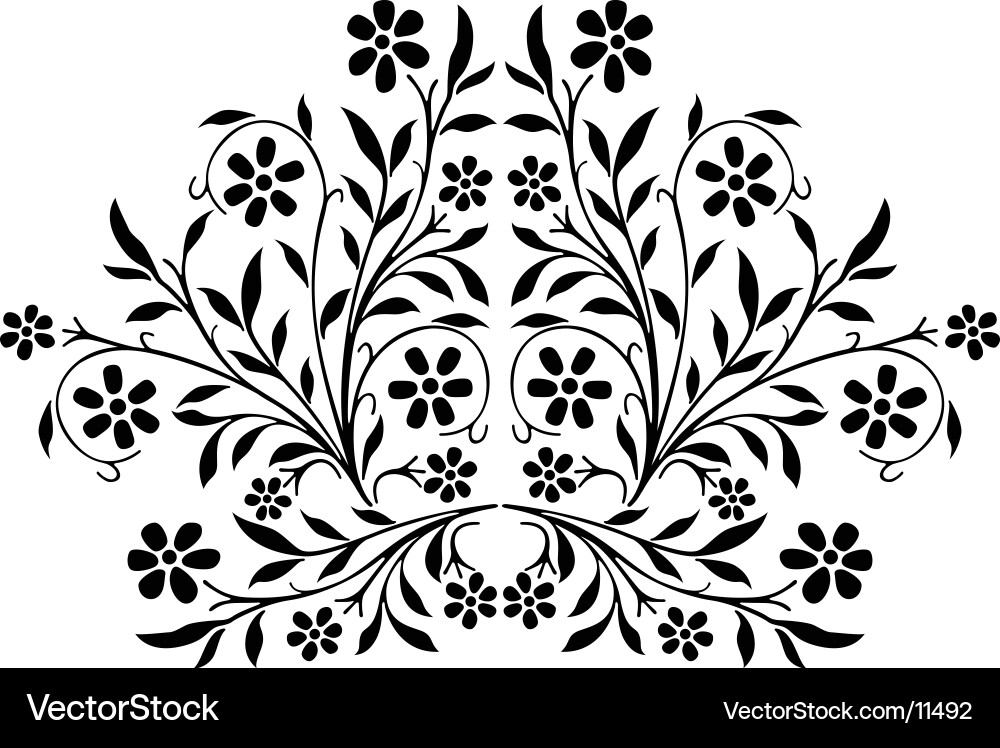 Floral Scroll Pattern Vector Image