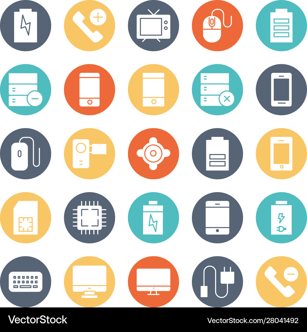 Geräte kreisförmige Icons voll editierbar Geräte kreisförmige Icons voll editierbar vektorbild