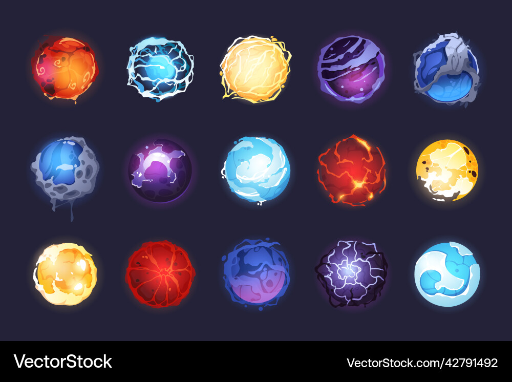 Glowing Energy Orbs - Magische Sphäre Vektorbild