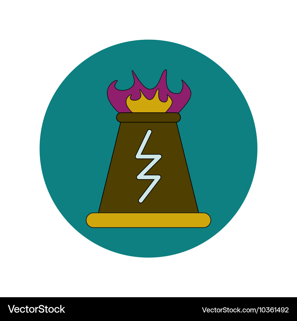 In flat design of volcano vector image