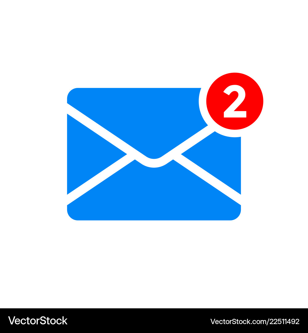 Inbox Notification Icon - Two Emails vector image
