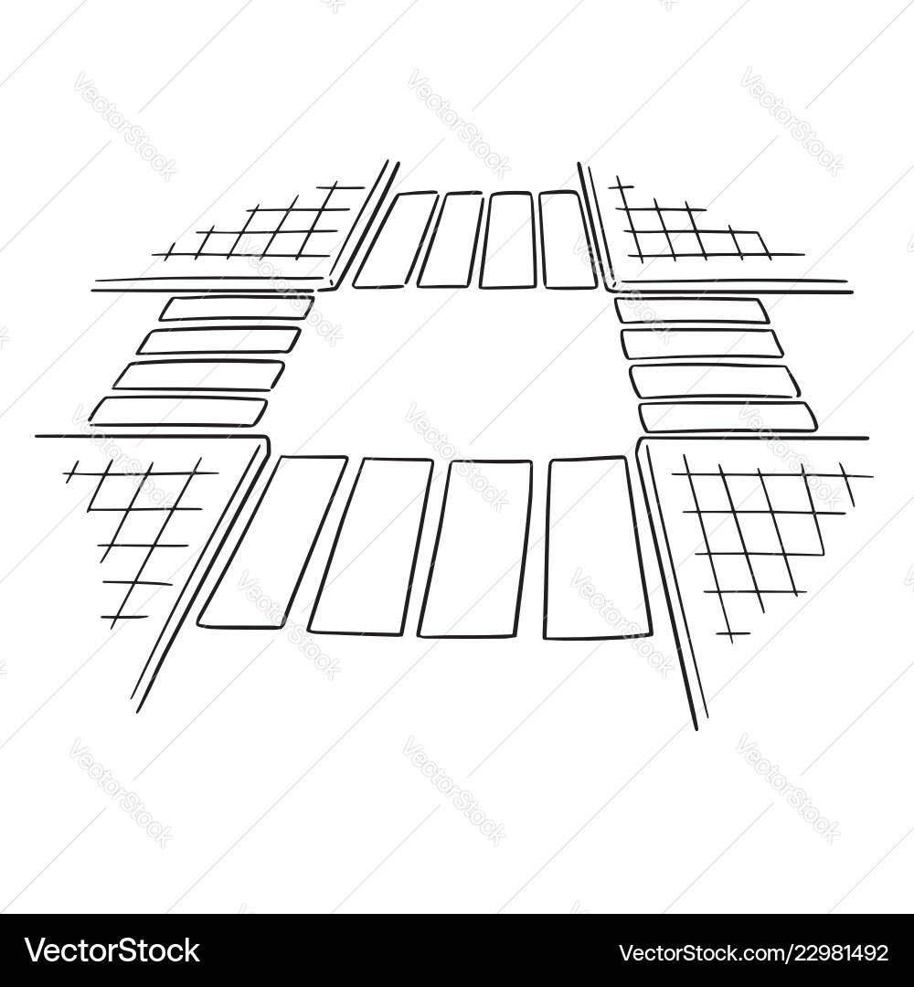 Intersection road Royalty Free Vector Image - VectorStock