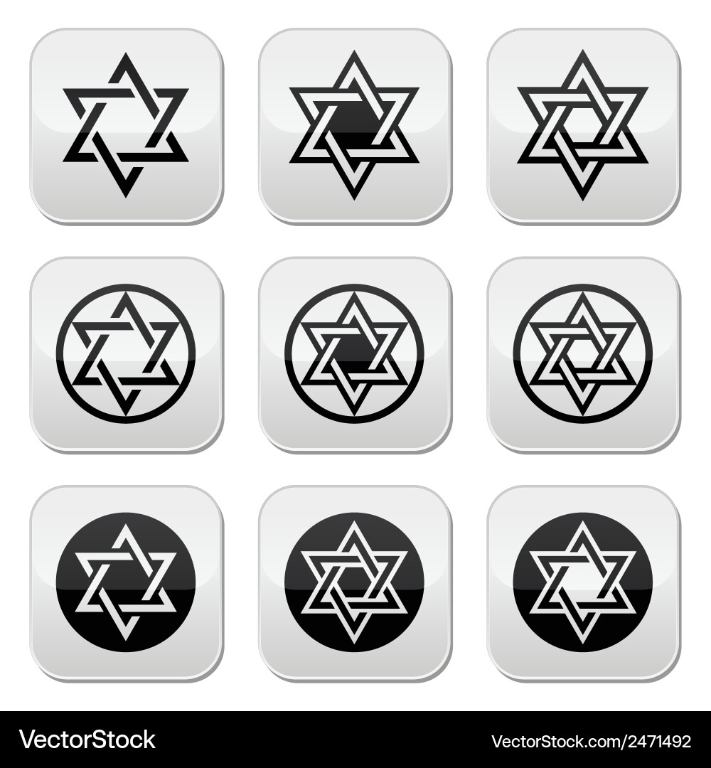 Jüdischer Stern von David Icons Vektorbild