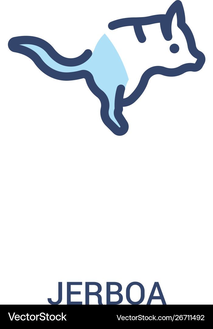Jerboa concept 2 colored icon simple line element Jerboa concept 2 colored icon simple line element vector image