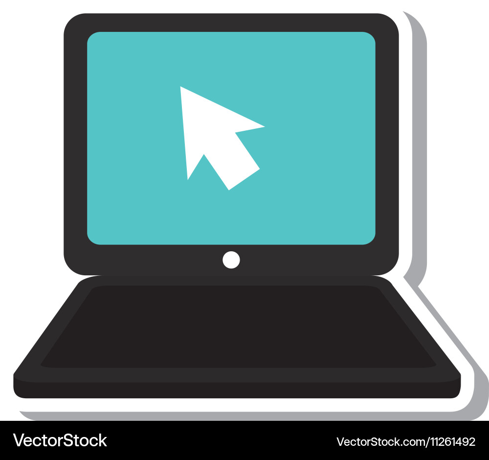Laptop computer portable device isolated icon Vector Image