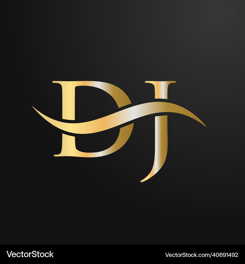 Letter dj logo design template d j – Royalty-Free Vector | VectorStock, image size:1000x1080