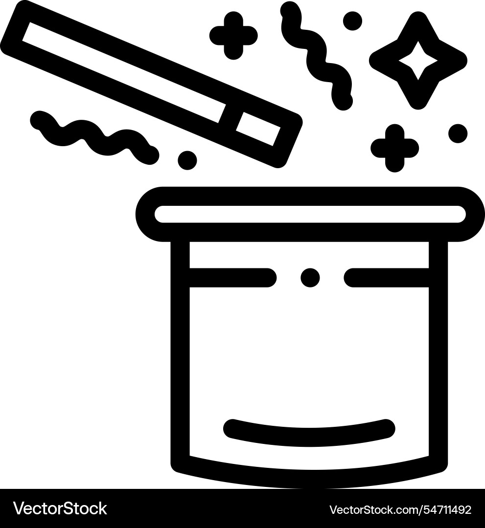 Magic trick icon thin linear style design Magic trick icon thin linear style design vector image
