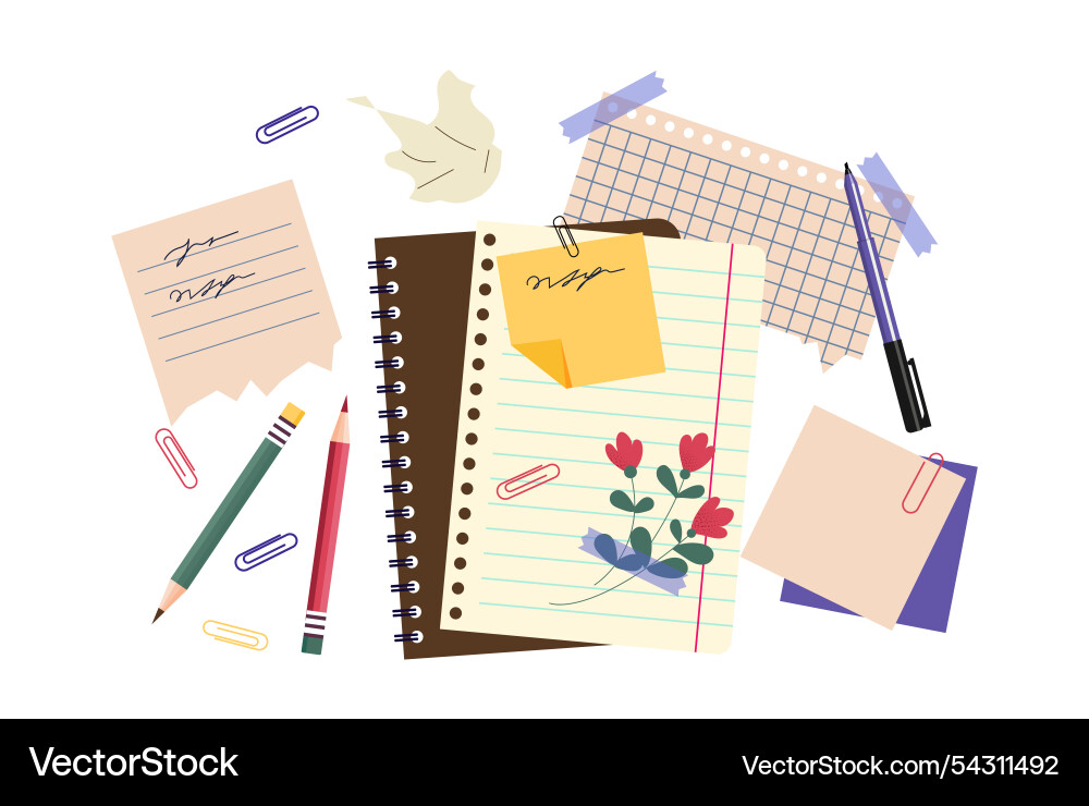 Paper notebooks set blank sheets Paper notebooks set blank sheets vector image