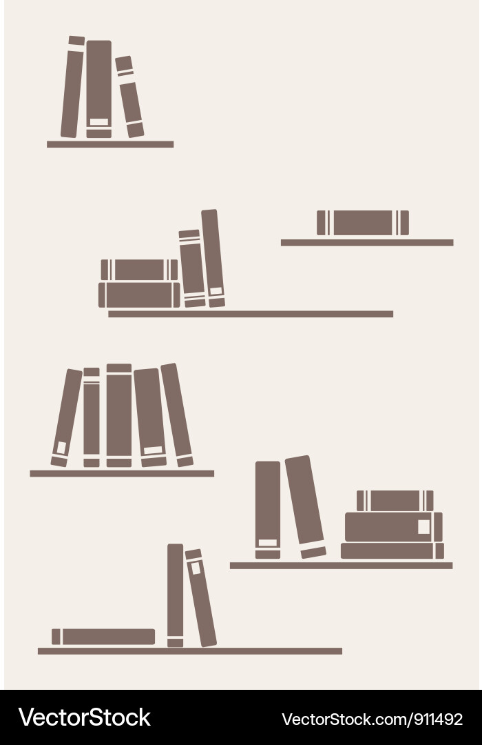 Retro Bookshelf Collection vector image