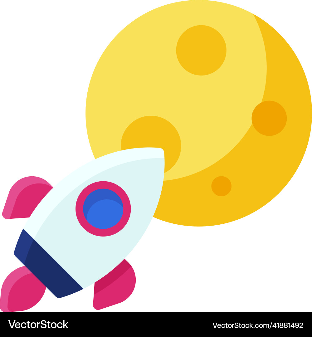 Rocket to the moon icon crypto related – Royalty-Free Vector | VectorStock