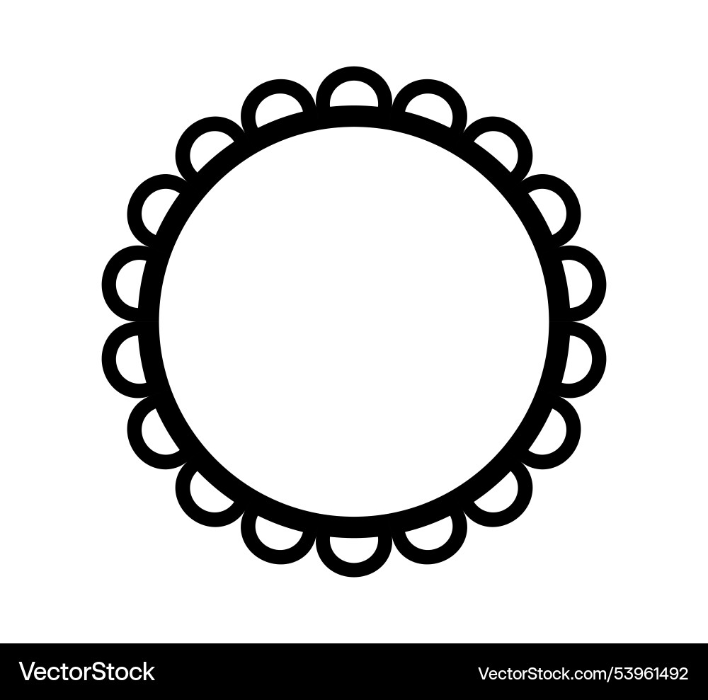 Scalloped edge circle frame simple round Scalloped edge circle frame simple round vector image