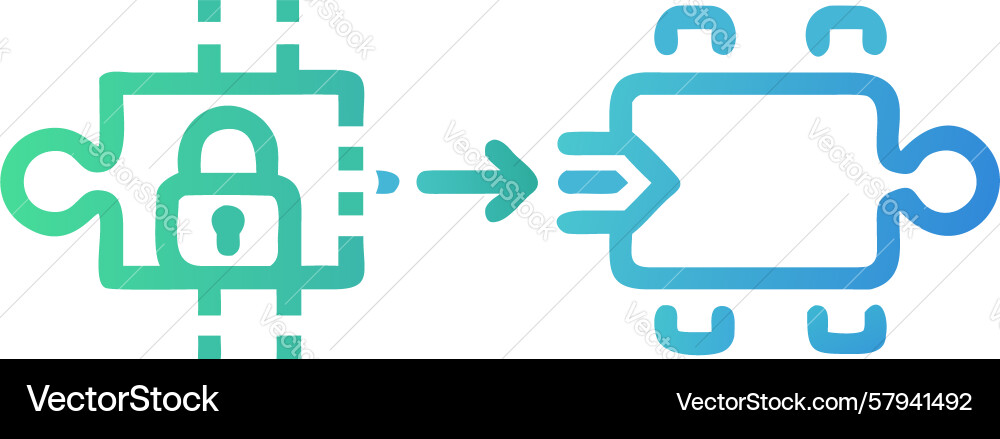 Secure Puzzle Solution Vector Image