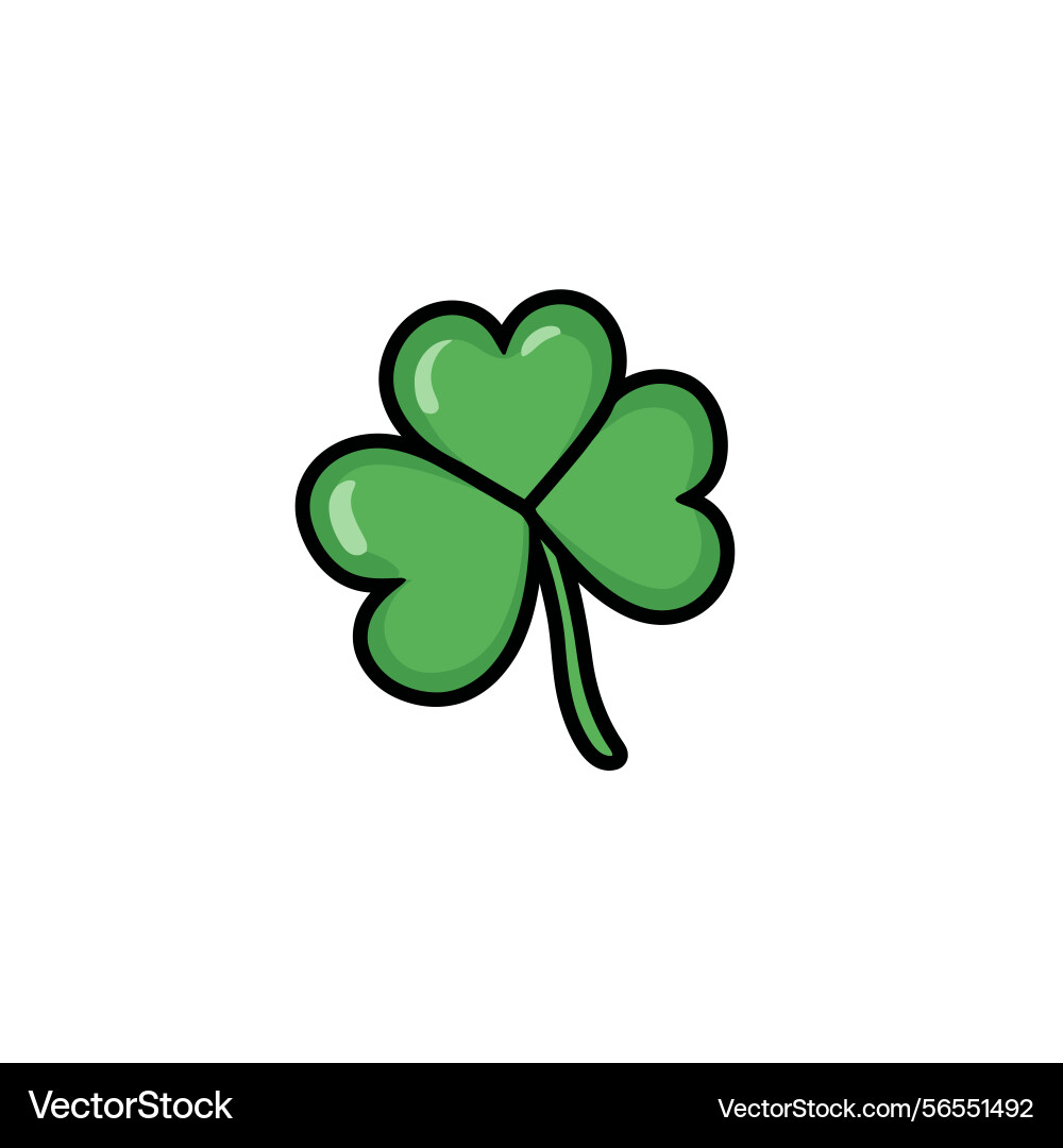 Shamrock three leaf clover icon vector image