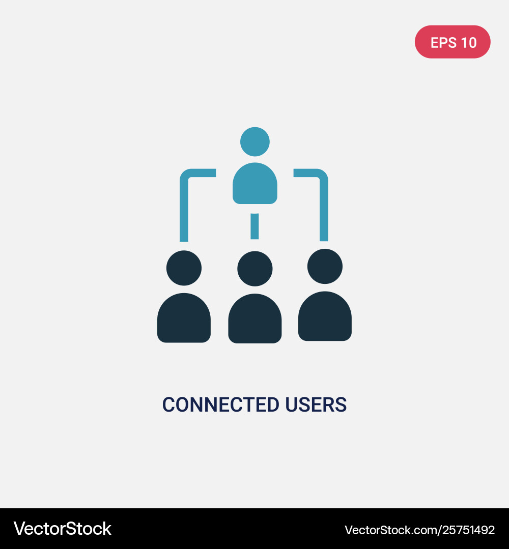 Two color connected users in flow chart icon from Two color connected users in flow chart icon from vector image