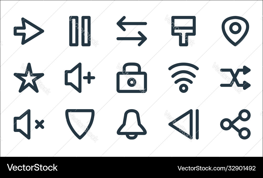 User interface line icons linear set quality User interface line icons linear set quality vector image