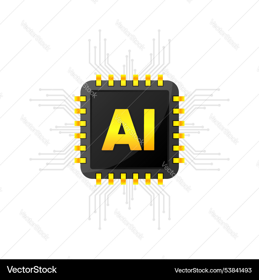 Artificial intelligence ai microchip electronic Artificial intelligence ai microchip electronic vector image