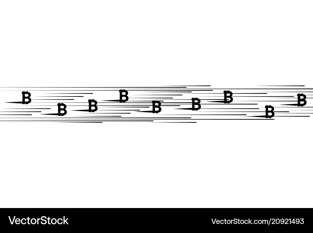 Bitcoin coin with fast speed motion lines Bitcoin coin with fast speed motion lines vector image